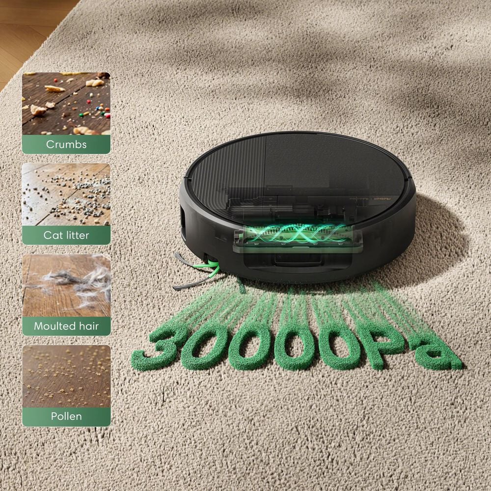 30,000 Pascals of intense suction power