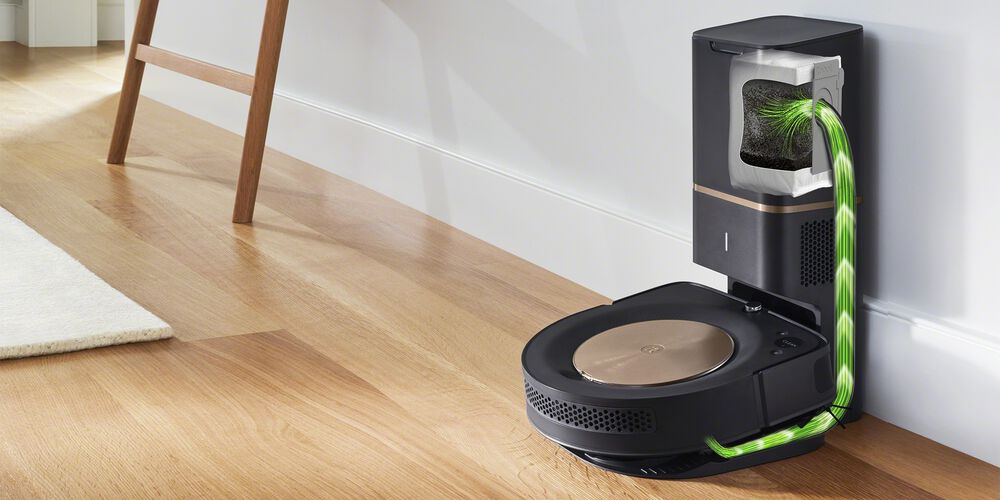 s9 Roomba charging on its dock