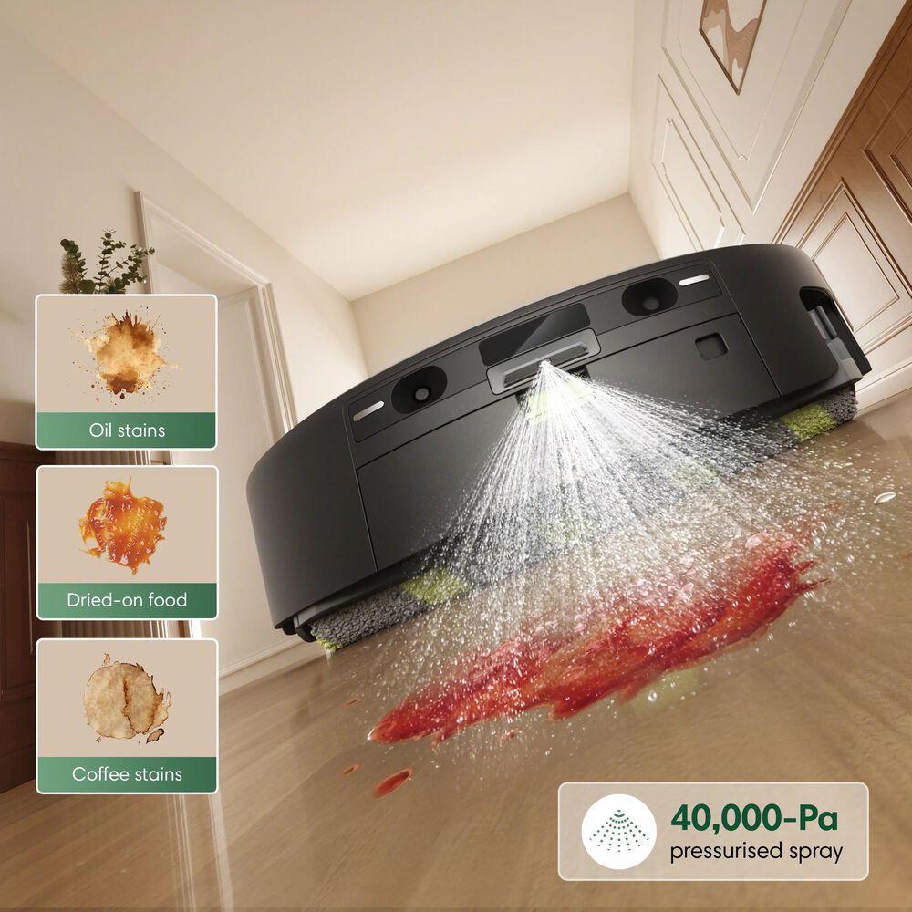 Dissolves tough messes before mopping