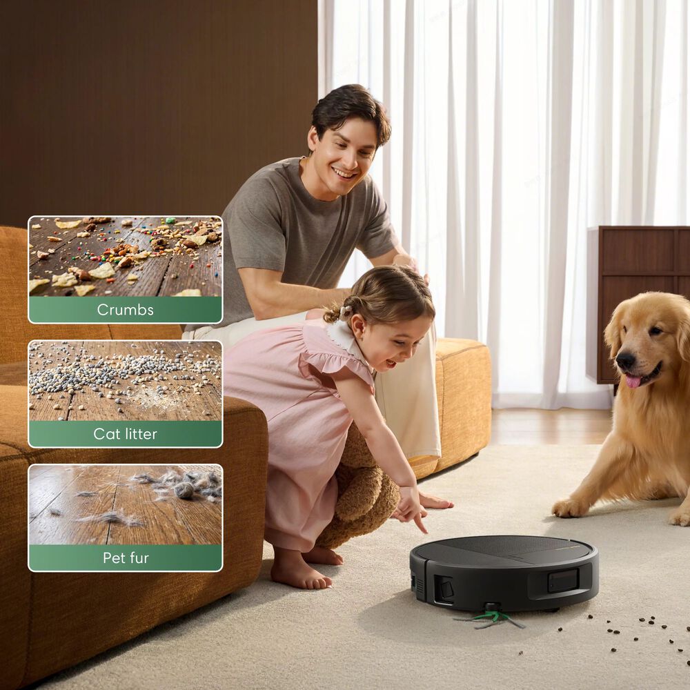 30,000 Pascals suction extracts deeply embedded debris